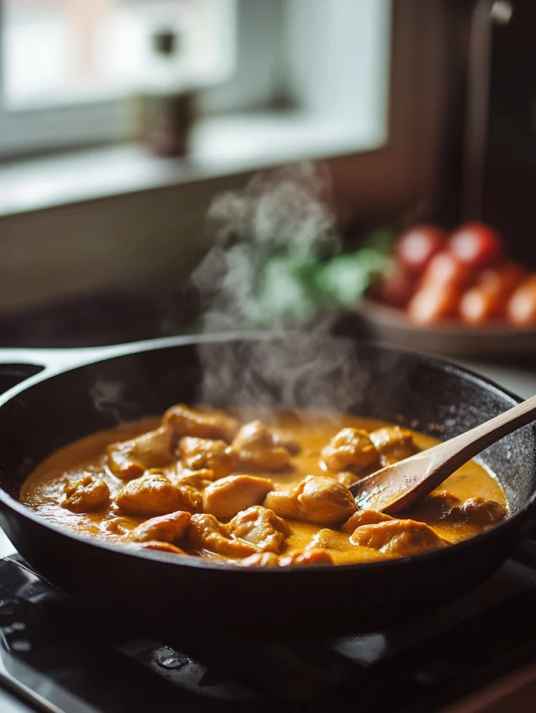 Warmes Hähnchen-Curry mit Kokosmilch