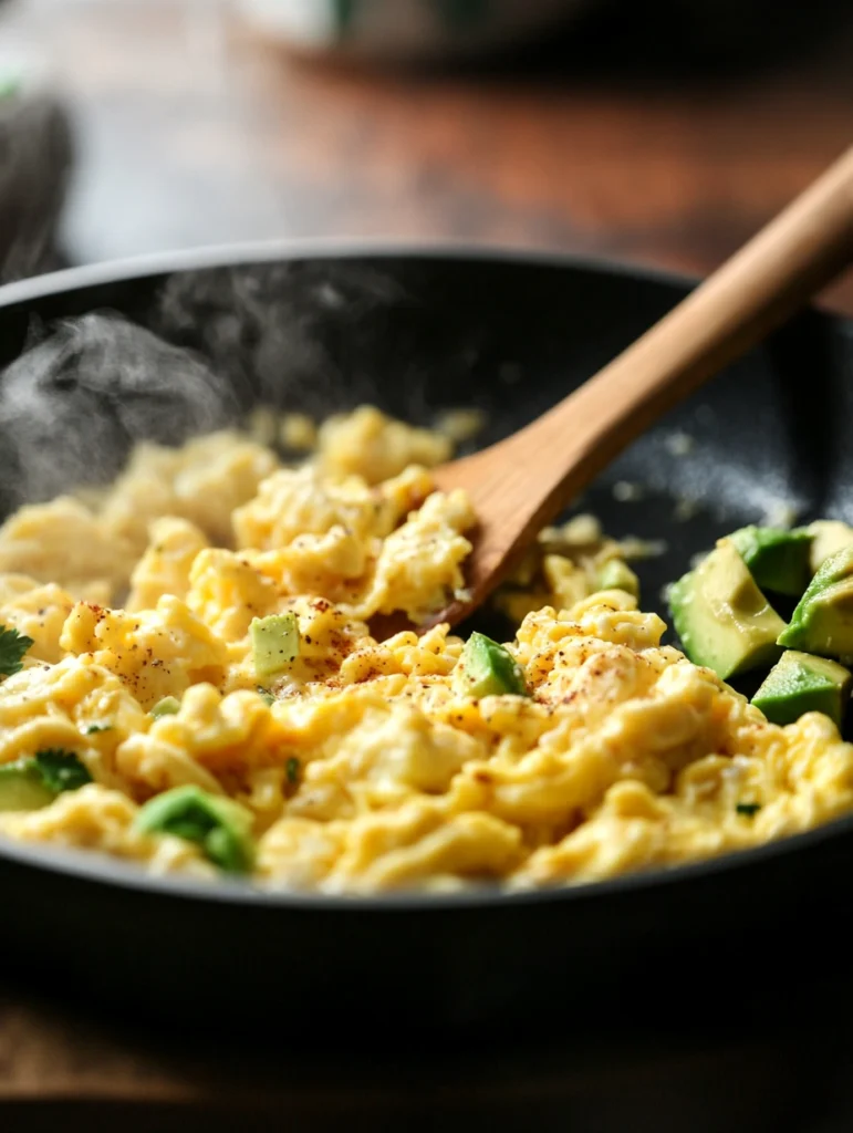 Keto-Rührei mit Avocado und Käse