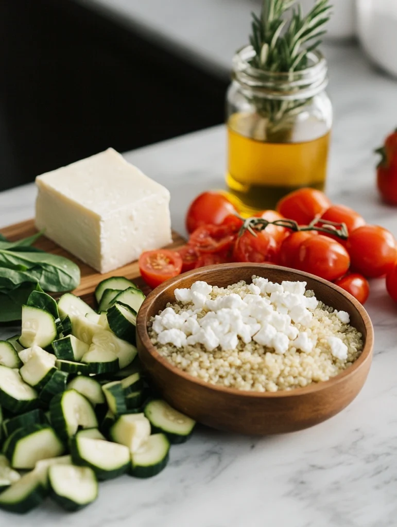 Quinoa-Gemüse-Bowl mit Feta