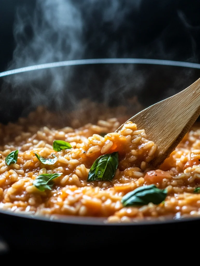 Tomaten-Risotto mit Basilikum