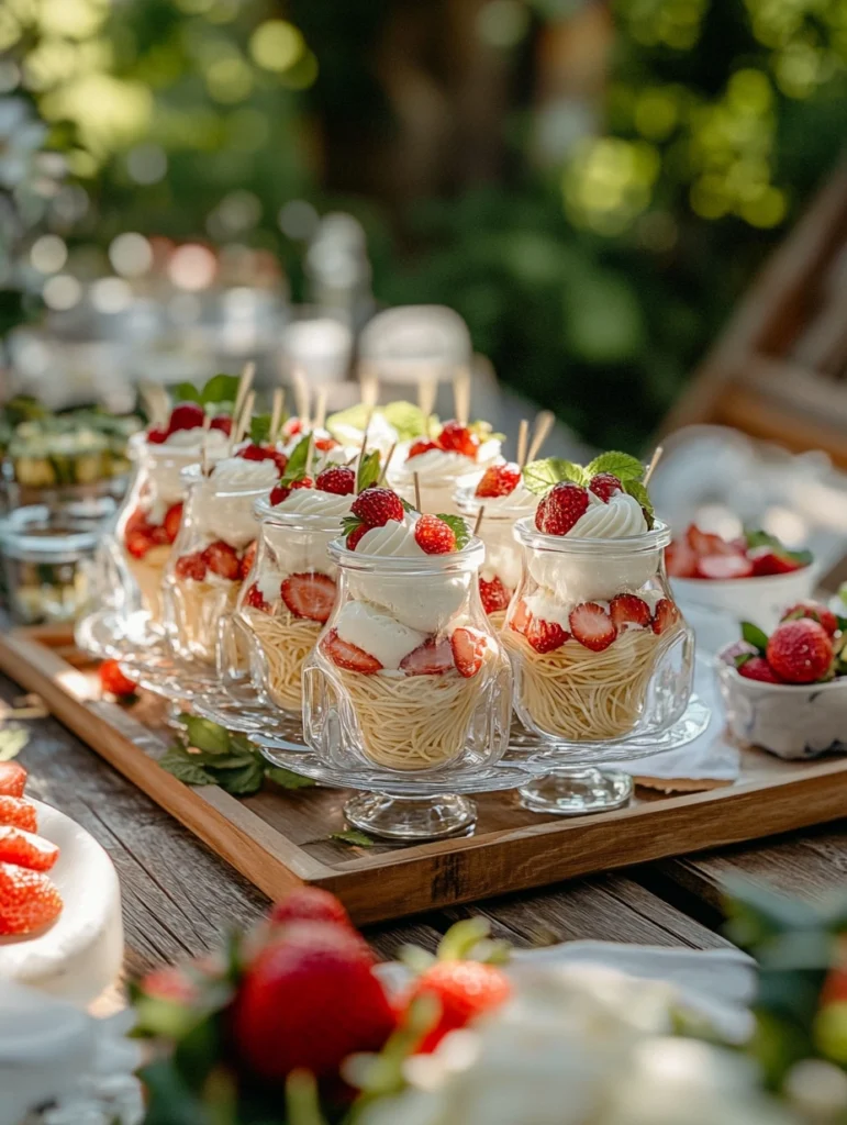 Mini-Spaghetti-Eis-Dessert im Glas