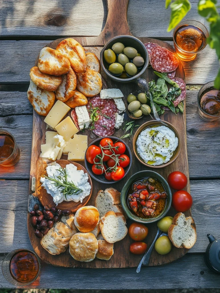 Türkisches Frühstücksbrett mit Simit & Käse