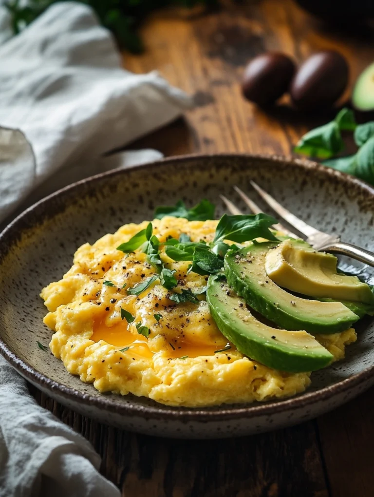Keto-Rührei mit Avocado und Käse