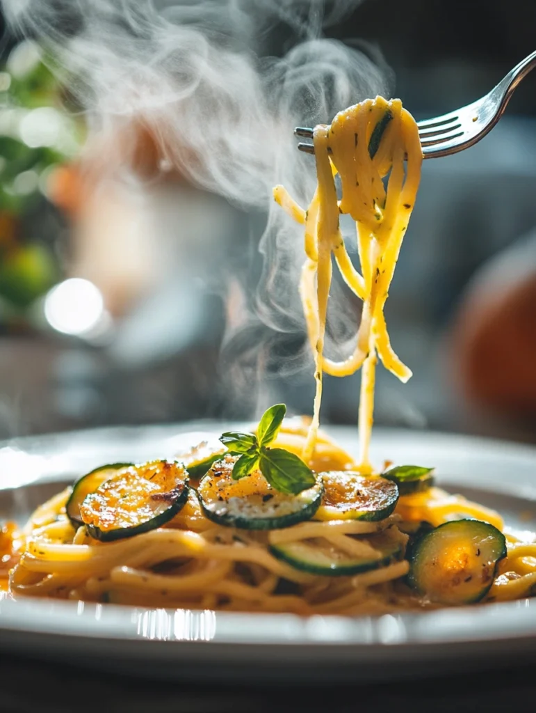Zucchini-Nudelpfanne mit Parmesan