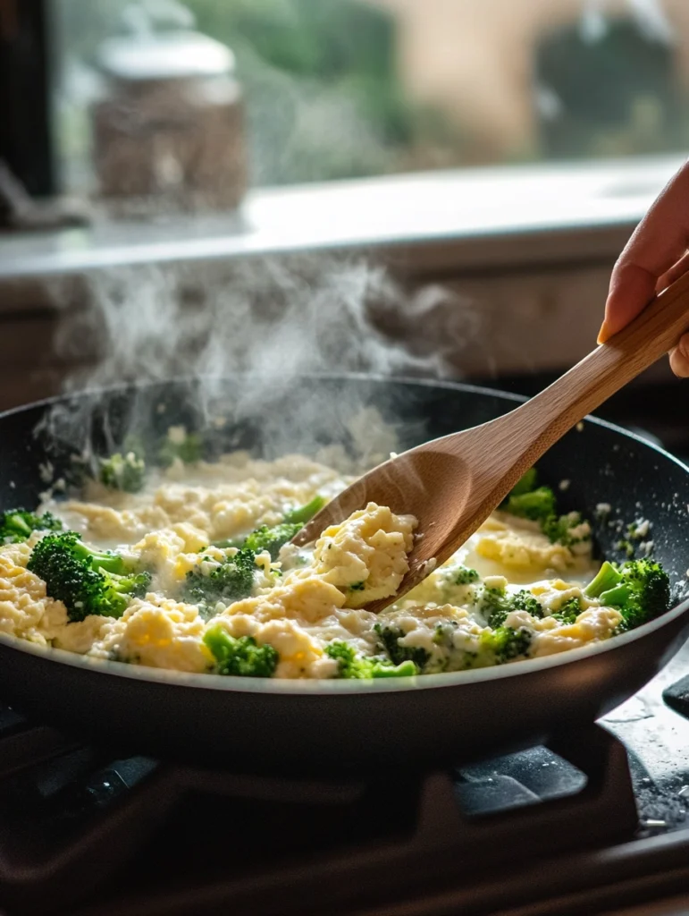 Rührei mit Brokkoli und Käse