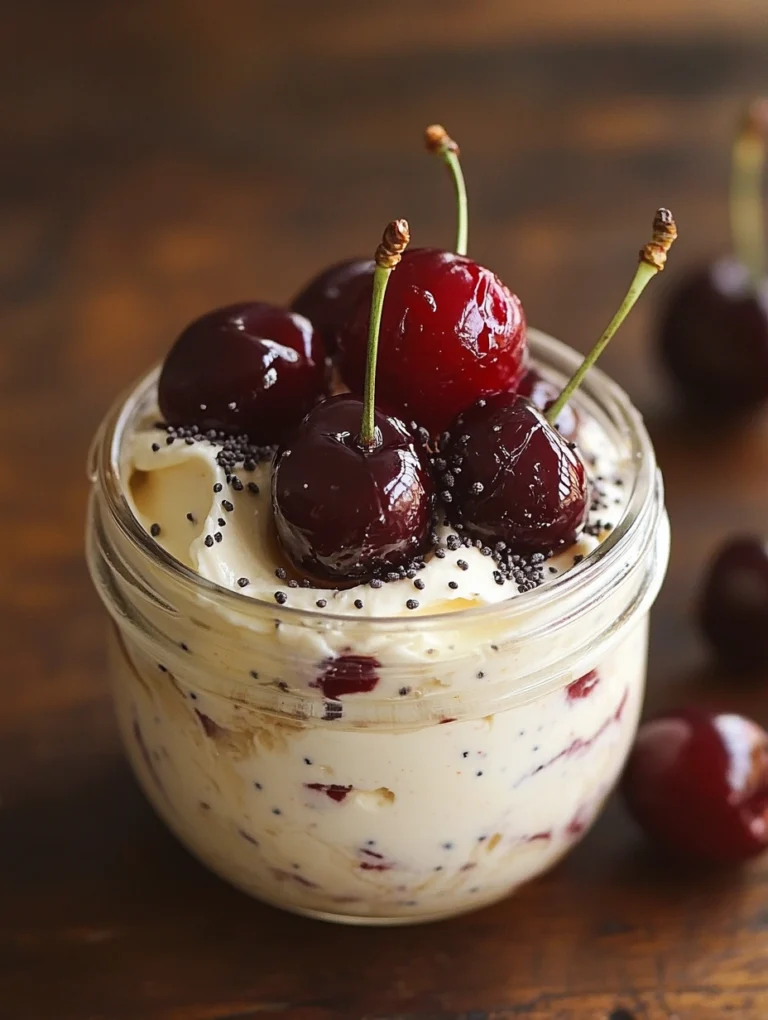 Mascarpone-Mohn-Dessert mit Kirschen