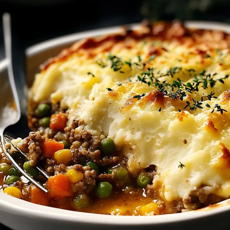 Leckeres Shepherd's Pie auf einem Teller serviert, ideal für Comfort Food Liebhaber.