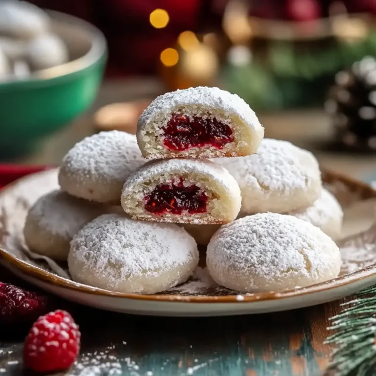 Irresistible Raspberry-Filled Almond Snow Cookies for Festive Baking