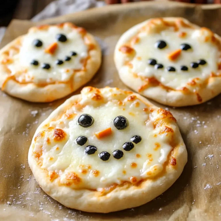 Mini Snowman Pizzas