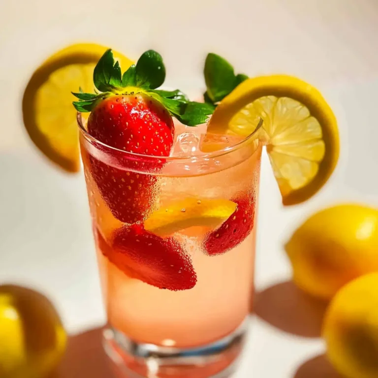 Refreshing & Zesty Strawberry Lemon Spritz Mocktail 🍓🍋✨