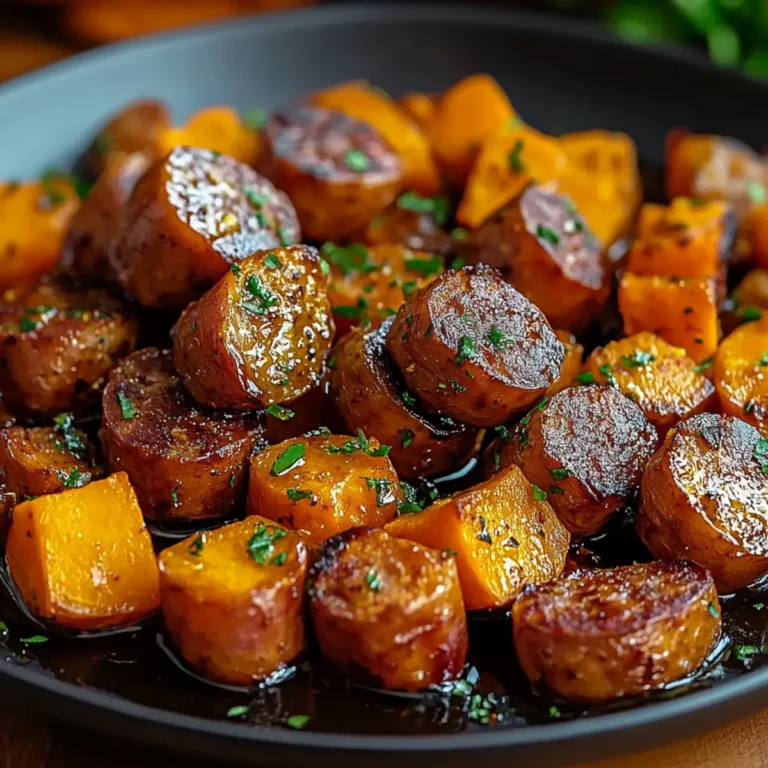 Sausage & Sweet Potatoes with Honey Garlic