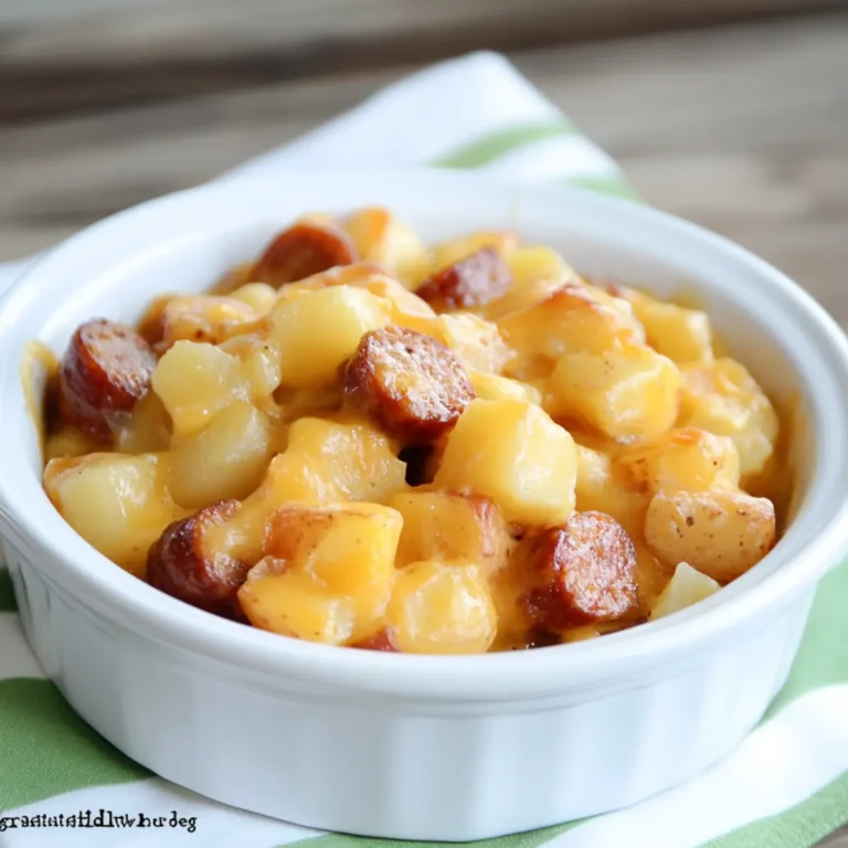 Slow Cooker Sausage and Potato Casserole - Graceful Little Honey Bee
