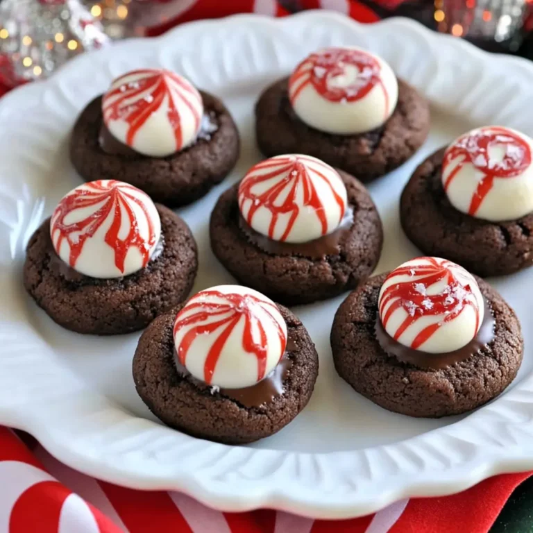 PEPPERMINT CHOCOLATE THUMBPRINT COOKIES