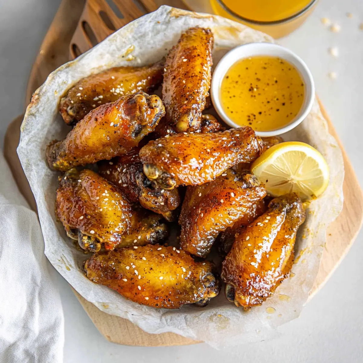 Lemon Pepper Wings with Honey